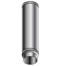 Isoleco - Dubbelw.inox afvoer 130 mm lengte 1,00m aisi 316L/304 isolatie 25mm - DP 601