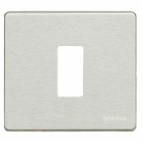Bticino - Plaque de recouvrement 1 Module Alu - 500/1/Al