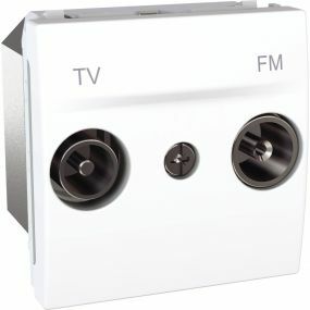 Schneider - Stopcontact Tv/Fm Telenet-Internet Wit - Mgu3.469.18
