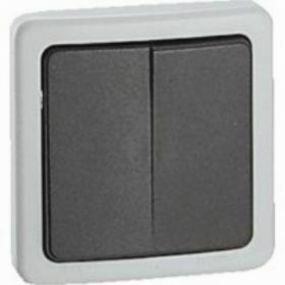Legrand Plexo - Interrupteur double gris - 091707