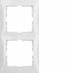 Berker - Plaque de recouvrement double gang blanc polaire brillant - 10128989
