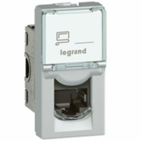 Legrand Mosaic - Stopcontact RJ45 CAT6 utp 1 module alu - 079461