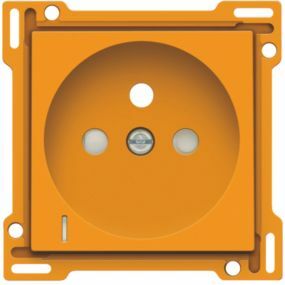 Niko - Plaque centrale Prise de courant 2P+A+V + Led Orange - 198-66607