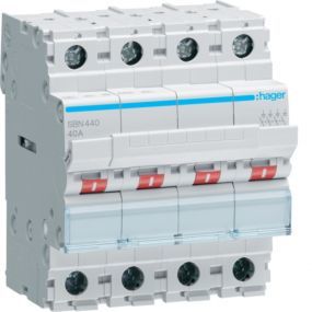 Hager - Interrupteur modulaire 4P 40A 400V - SBN440