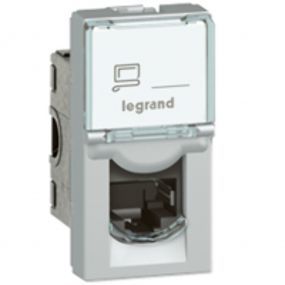Legrand Mosaic - Stopcontact RJ45 CAT6A utp 1 module alu - 079471