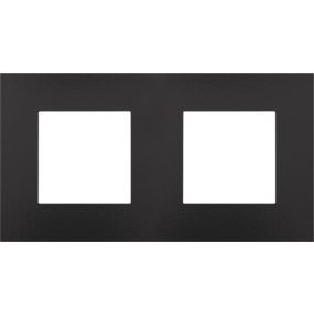 Niko - Plaque de recouvrement double horizontale 71MM bakelite piano black - 200-76800