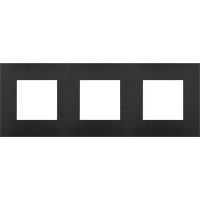 Niko - Plaque de recouvrement triple horizontale 71MM bakelite piano black - 200-76700