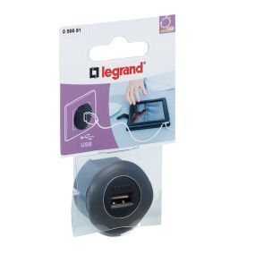 Legrand Usb-adaptor 2p 10a usb 5v 1.5a - zwart - 050681