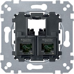 Schneider - Dubbel Stopcontact Rj45 Cat6 Utp - Mtn4576-0002