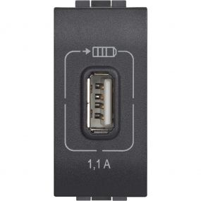 Bticino - Ll chargeur usb 1,1A 1 module anthracite - L4285C1