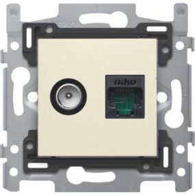 Niko - Data stopcontact coax + RJ45 utp CAT6 cream - 100-65258