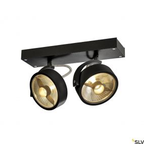 Slv - Plafondverlichting Opbouw Ric Gu10 Max 2X75W Mat Zwart - 1000703