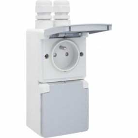 Niko Hydro dubbel stopcontact met aarding verticaal grijs steekklemmen - 700-37735