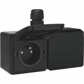 Niko - Hydro prise double + terre + sécurité enfants noir bornes à connexion - 761-37753