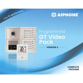 Aiphone Videokit voorgeprogrammeerd 2 appartementen bussysteem inbouw wit - A01008709