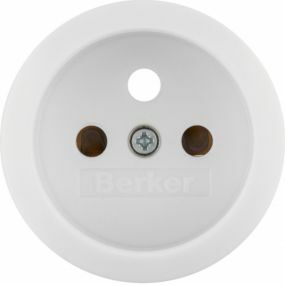 Berker - Plaque centrale pour prise de courant broche-terre série 1930/GLAS BLANC - 396579