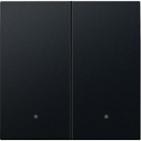 Niko - Plaque centrale pour interrupteur double avec lentille acier noir - 161-32004