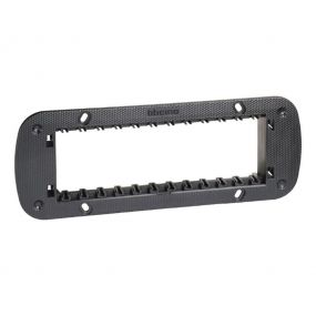 Bticino - Living Now support à vis 6 modules avec coque de protection noir - K4706