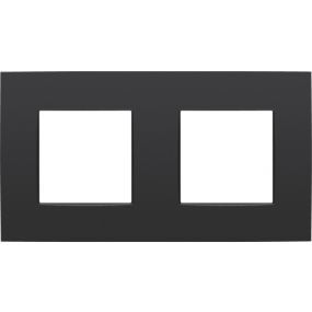 Niko - Afdekplaat tweevoudig horizontaal 71MM matt black - 130-76800