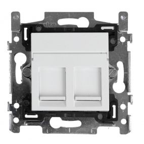 Hirschmann - Datastopcontact Cat6A Tweevoudig Wit - 695020696