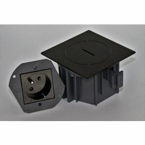 Arpi - Vloerstopcontact 2P met aarding IP66 black stainless steel - AR7161318