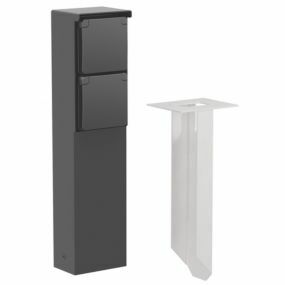 Niko - Borne de jardin avec brochette et prise double Niko Hydro noir - 761-36625