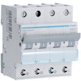 Hager automaat 25A 3KA 4 polig curve C - MWS625A