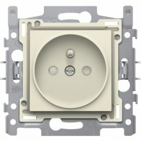 Niko Stopcontact met aarding cream 21mm schroefklemmen - 100-66100