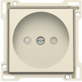 Niko - Centraalplaat stopcontact zonder aarding + kinderveiligheid 21MM cream - 100-66501