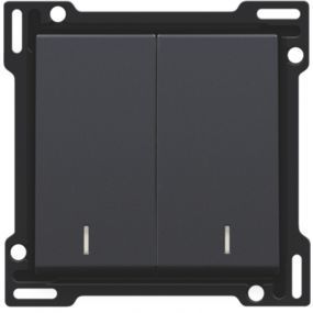 Niko - Centraalplaat 2X 1/2 toets + lens anthracite - 122-61507