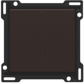 Niko - Centraalplaat 2X 1/2 toets dark brown - 124-61505