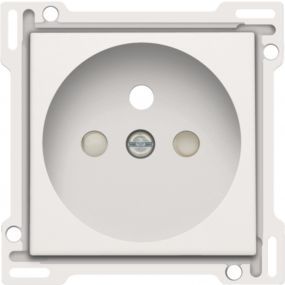 Niko - Centraalplaat stopcontact + penaarde + kinderveiligheid 28,5MM white coated - 154-66601