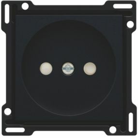 Niko afwerkingsset stopcontact zonder penaarde inbouwdiepte 21mm black coated - 161-66501