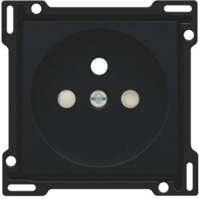 Niko - Centraalplaat stopcontact + penaarde + kinderveiligheid 28,5MM black coated - 161-66601