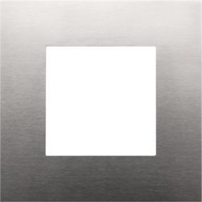 Niko - Afdekplaat enkelvoudig stainless steel on white - 250-76100