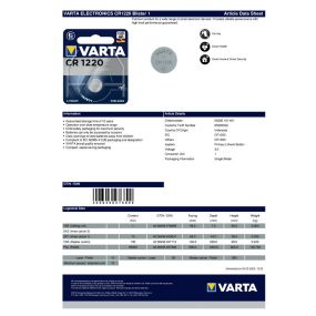 Varta - 'CR1220' 3V - 6220.101.401