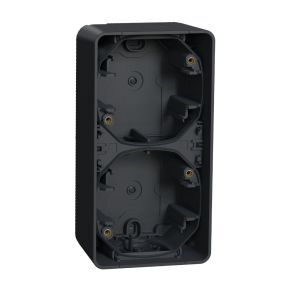 Schneider Electric Boîte d’appareillage apparente 2 postes verticale IP55 plastique gris sans halogène - MUR37912