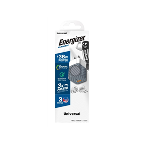 Energizer Wandlader 38W USB-C PD QC 3.0 multi plug wit/zilver - A38QMU