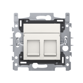 Niko 2 connexions RJ45 STP Cat. 6 avec fixation par griffes et set de finition, couleur white - 101-66167