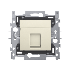 Niko 1 RJ45-aansluiting UTP Cat. 5E met klauwbevestiging en afwerkingsset, cream - 100-66151