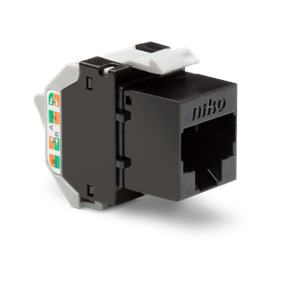 Niko Onafgeschermde RJ45-connector UTP Cat. 5E, klaar voor PoE++, voor bandbreedtes tot 100MHz - 650-45052