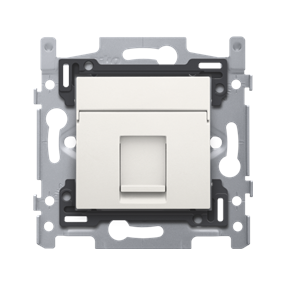 Niko 1 RJ45-aansluiting UTP Cat. 5E met schroefbevestiging en afwerkingsset, white - 101-66251