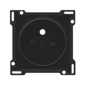 Niko Set de finition pour prise de courant avec broche de terre et obturateurs de protection, pour Niko Rocker et Niko Toggle, black coated - 161-74001