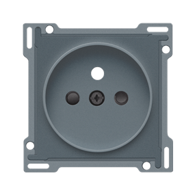 Niko Set de finition pour prise de courant avec broche de terre et obturateurs de protection, pour Niko Rocker et Niko Toggle, blue grey coated - 220-74001