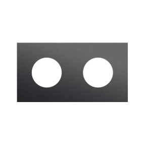 Niko Tweevoudige afdekplaat, 71 mm centerafstand, voor twee stopcontacten, Niko Rocker en Niko Toggle, alu black brushed - 224-74801