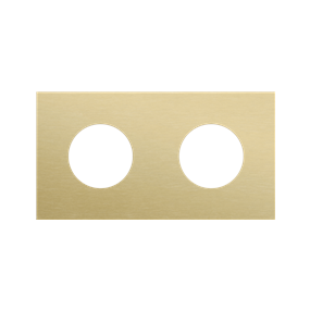 Niko Tweevoudige afdekplaat, 71 mm centerafstand, voor twee stopcontacten, Niko Rocker en Niko Toggle, alu gold brushed - 227-74801