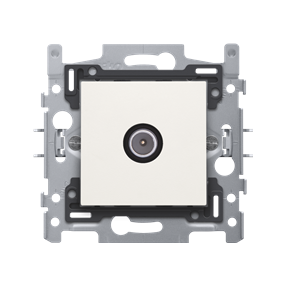Niko Enkelvoudige mannelijke coaxaansluiting voor tv, 2 GHz, sokkel en afwerkingsset, wit - 101-69122