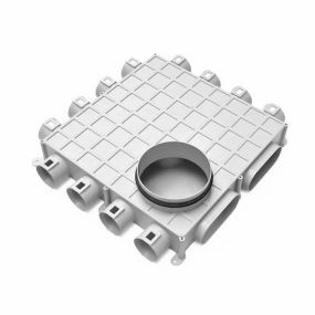 Begetube - Collecteur pour conduit d'air rectangulair Profi-Air 12 x dia63 dia 1