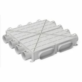 Begetube - Collecteur pour conduit d'air rectangulair Profi-Air 12 x dia 63 + 2x ovalduct