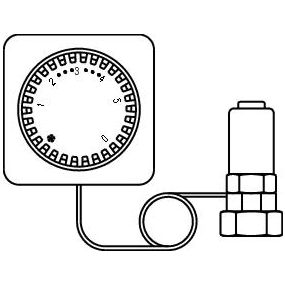 Oventrop - Thermostat Uni FH 7-28grC, 0 1-5, commande à dista nce 2 m modèle blanc, M 30 x 1,5